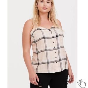 SOPHIE - LIGHT PINK PLAID TIE SWING CAMI